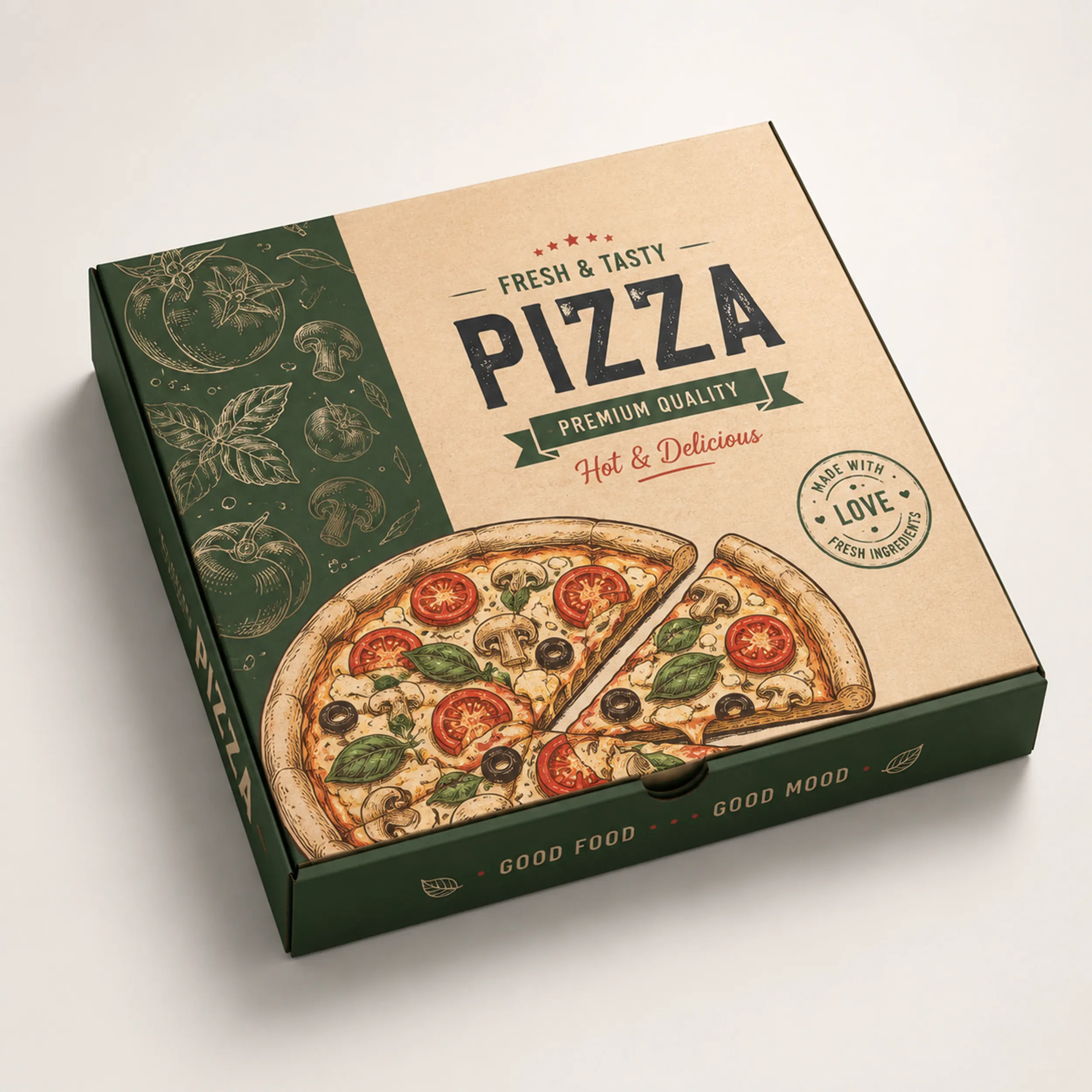 Custom Digital Printed Pizza Boxes