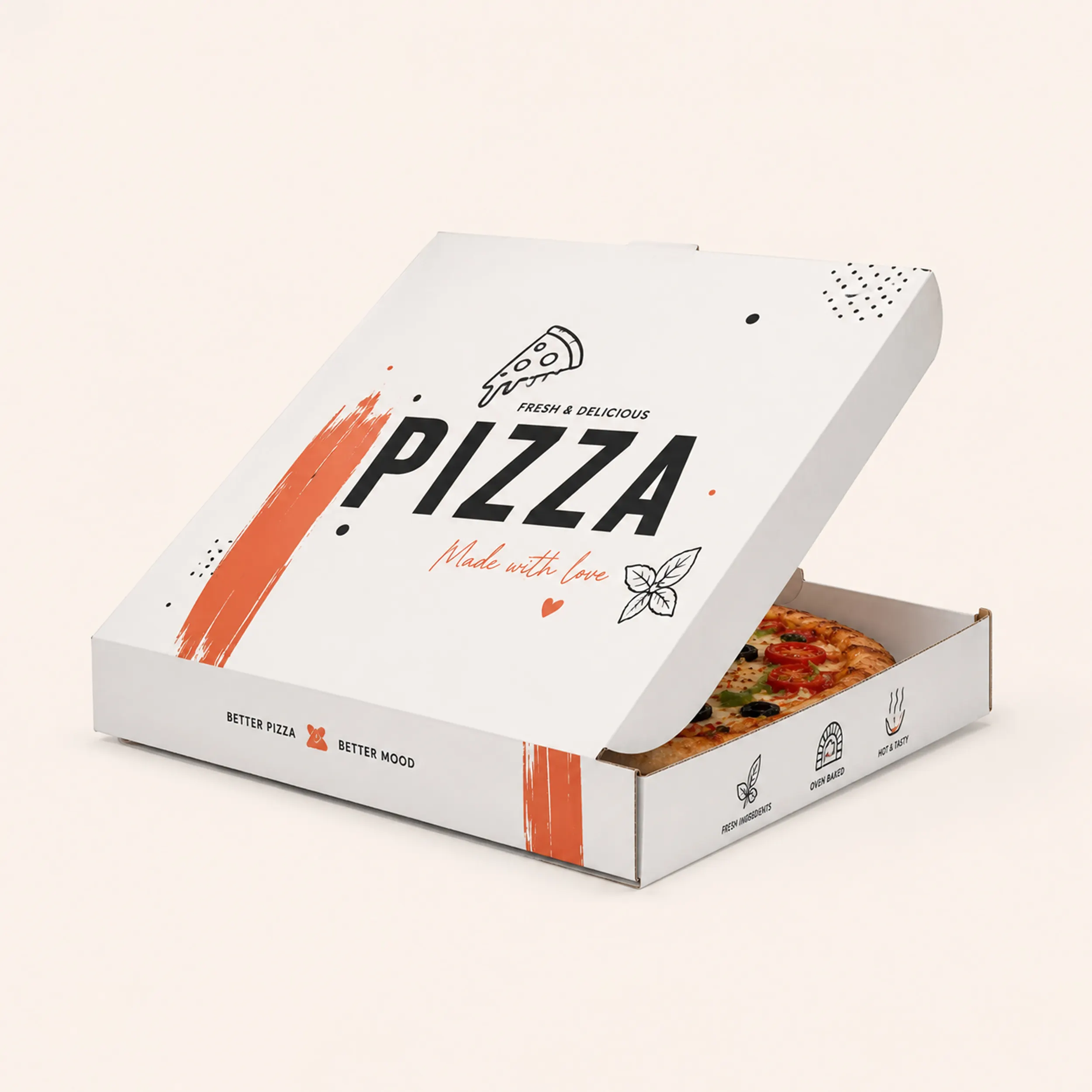 Custom White Pizza Boxes